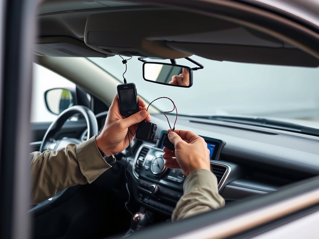 اجزای یک سیستم ردیاب خودرو شامل ماژول GPS و GSM و آنتن‌ها