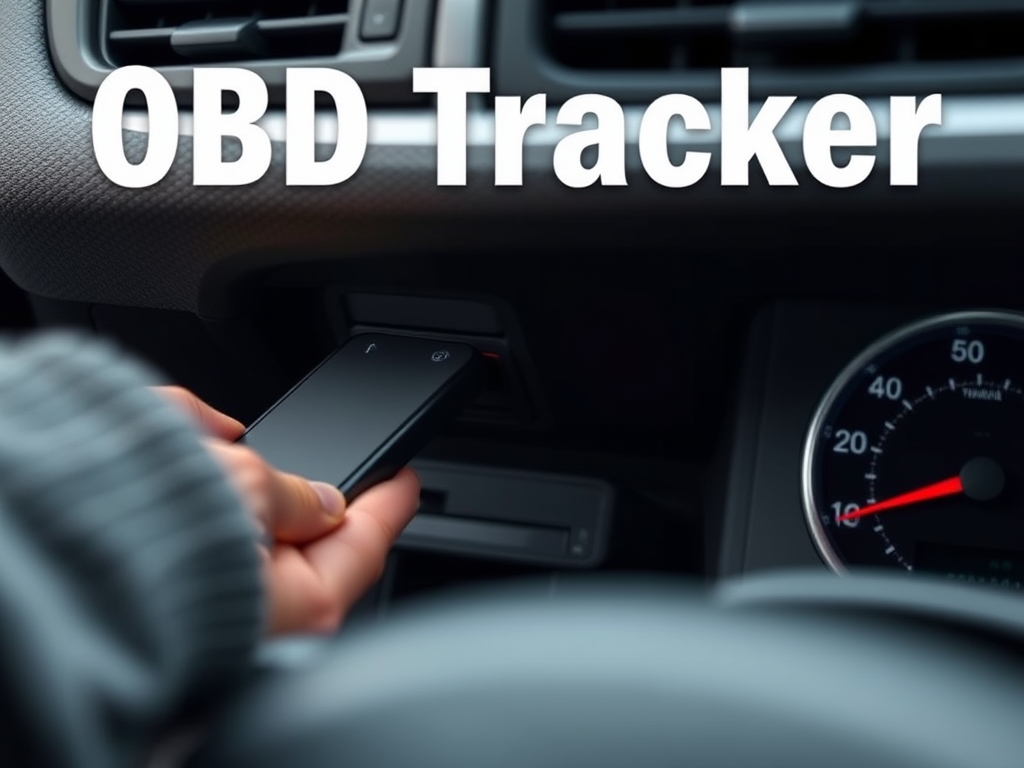 یک تکنسین خودرو در حال اتصال یک ردیاب OBD به پورت OBD-II در زیر داشبورد یک خودروی مدرن. نور کافی وجود دارد و پورت OBD به وضوح قابل مشاهده است. سیم‌های اضافی به دقت جمع شده‌اند تا مانع از حرکت پدال‌ها نشوند.